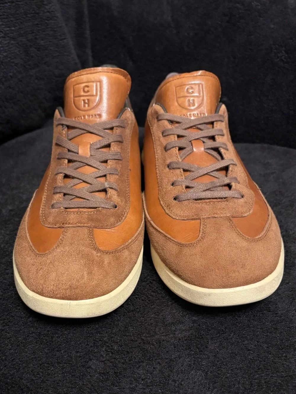 Cole Haan C29166 Grandpro Turf hand stitched Brown Leather Sneakers 13M VGC